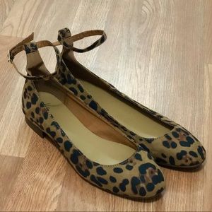 *BRAND NEW* Leopard Ankle Strap Ballet Flats